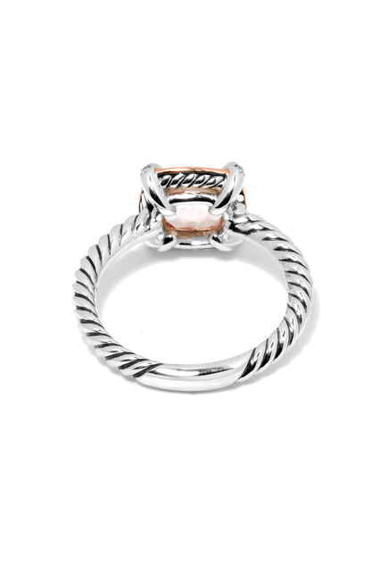 Chatelaine Ring with Morganite, 18k Rose Gold and Pavé Diamonds